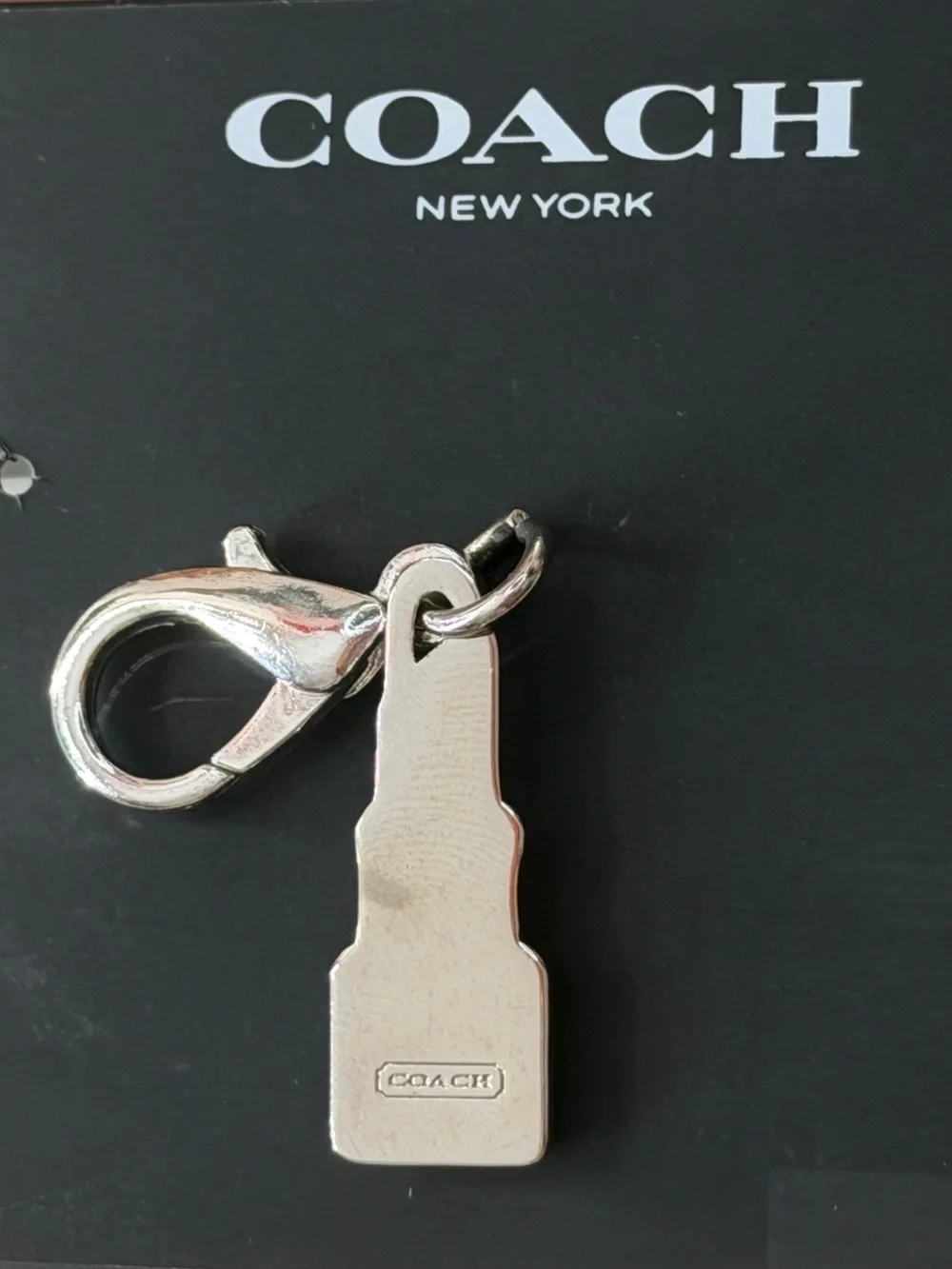 Coach Pink & Black Lipstick Charm Keychain